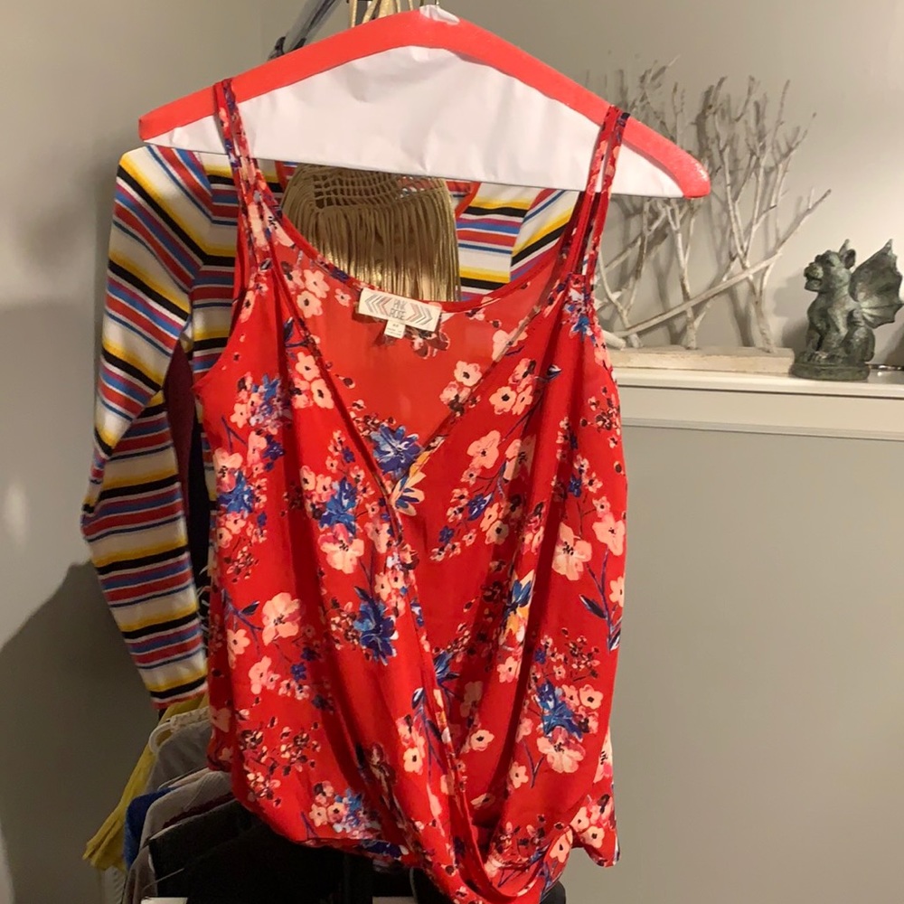 Pink Rose Strappy blouse XS